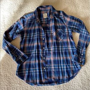 Pearl Snap American Eagle Flannel Shirt